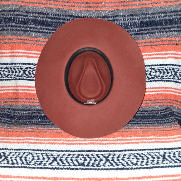 Brixton Leigh Wool Fedora Burnt Henna 4 1/4 In Wide-Brim Hat main image 7